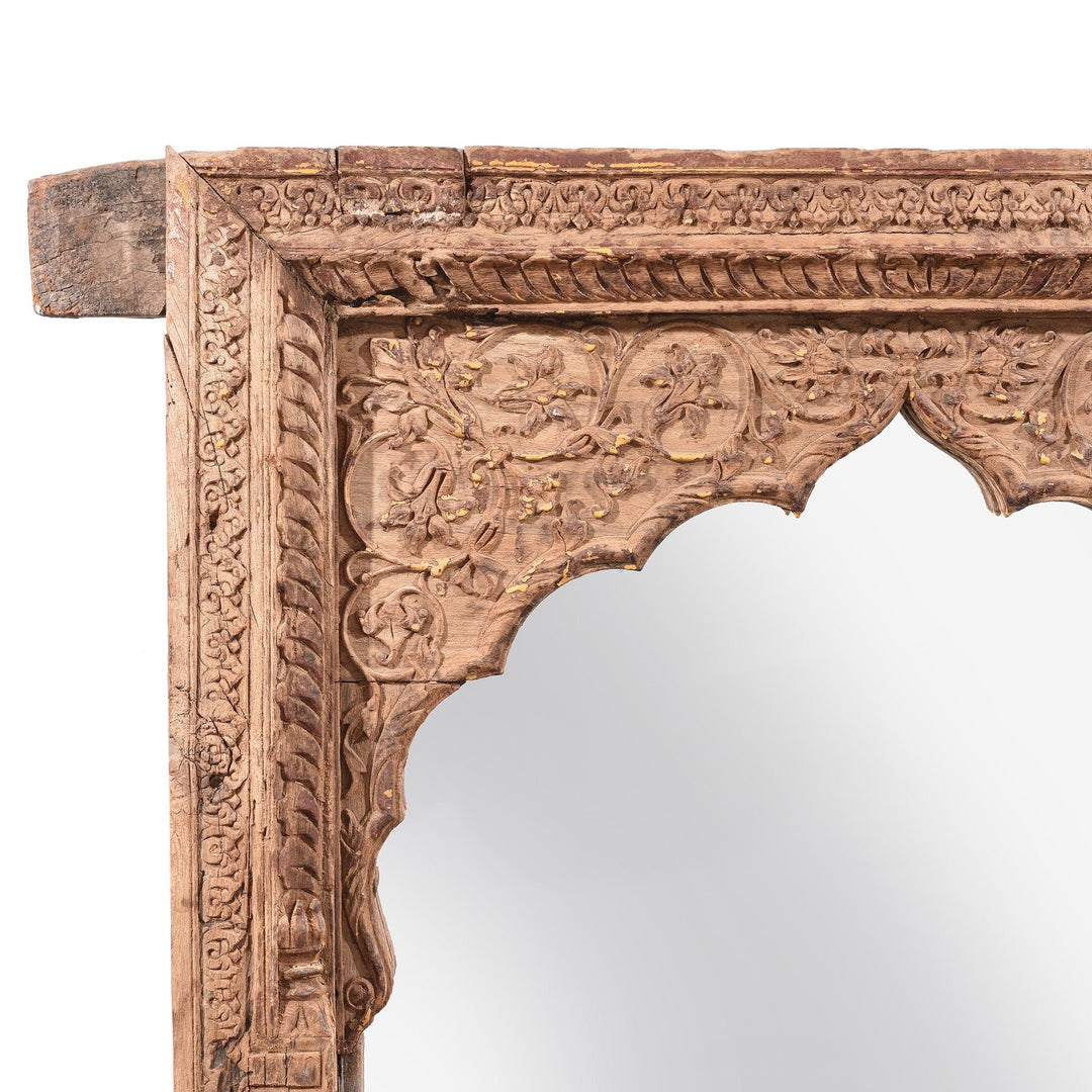 Corner Detail From Carved Indian Mughal Window Shutter From Hyderabad - 18thC | Indigo Antiques