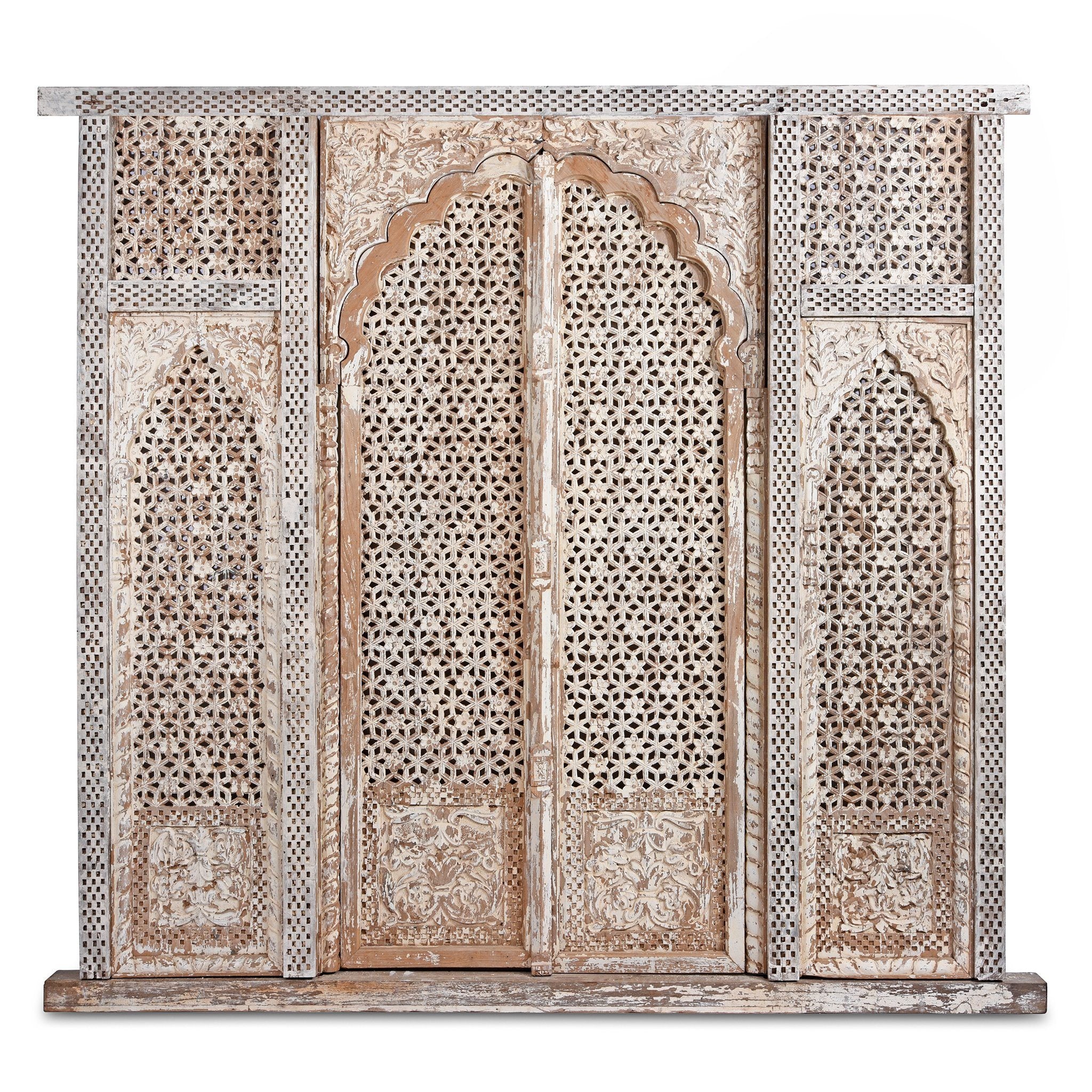 Carved Jali Purdah Screen - Mughal Style Carved Jali Purdah Screen - Mughal Style