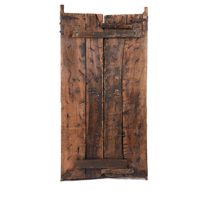Back Of Carved & Painted Teak Window Shutter From South Rajasthan - 19thC | Indigo Antiques