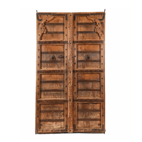 Painted Indian Roheda Doors From Bikaner - 19thC Painted Indian Roheda Doors From Bikaner - 19thC
