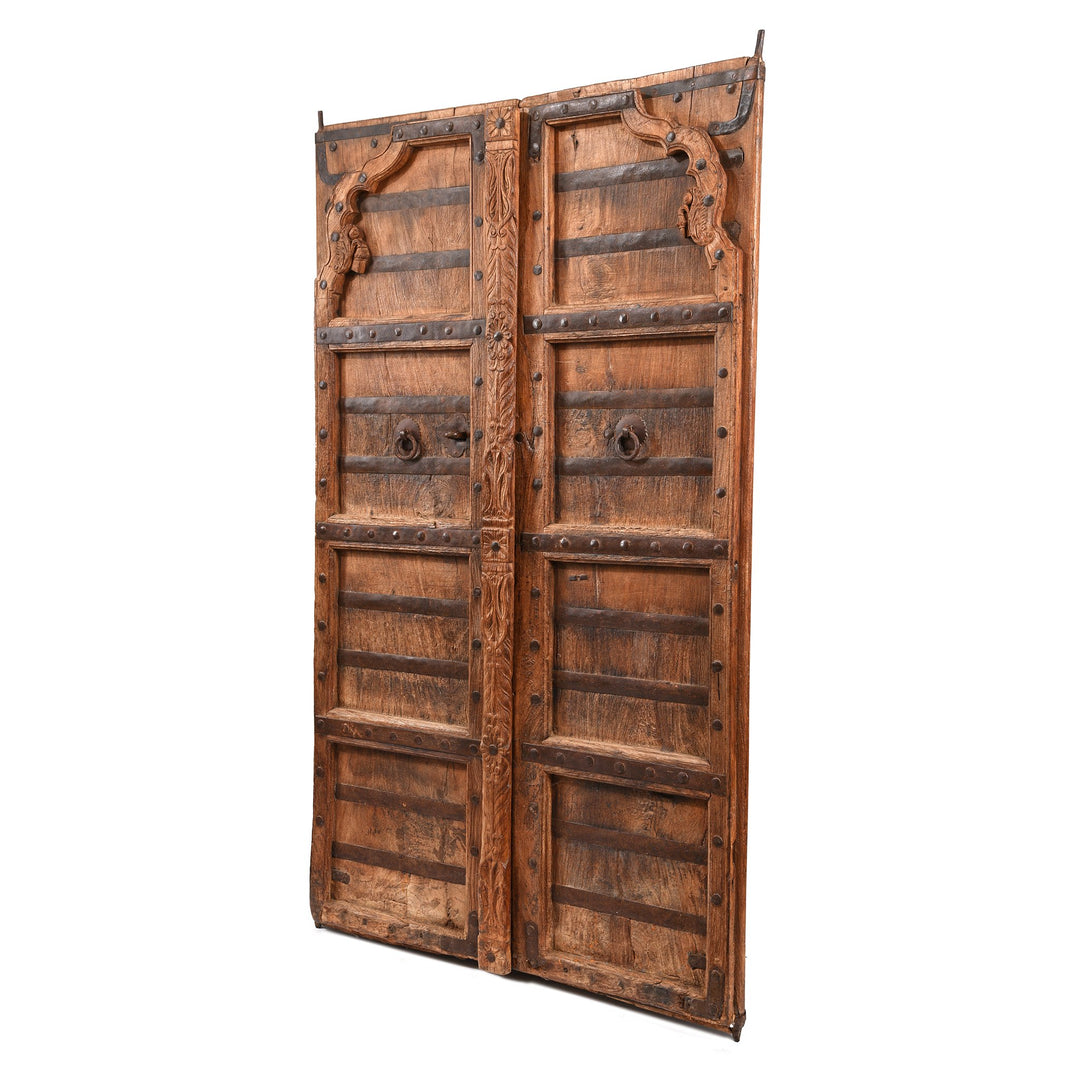 Carved Roheda Doors From Bikaner - 19thC - 94 x 10 x 153 (wxdxh cms) - A6143