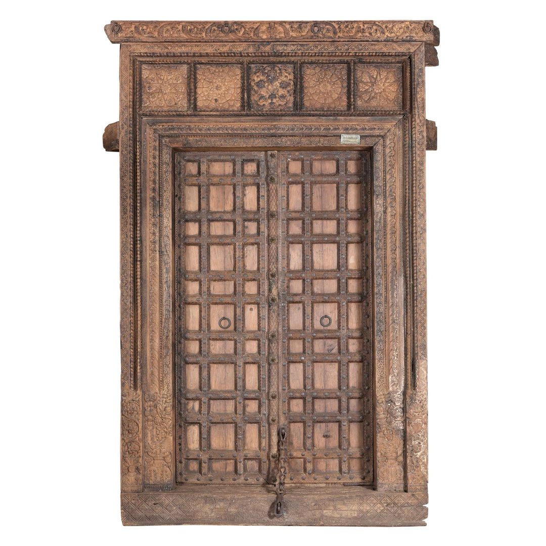 Carved Rosewood Door & Frame From Punjab - 19thC | Indigo Oriental Antiques