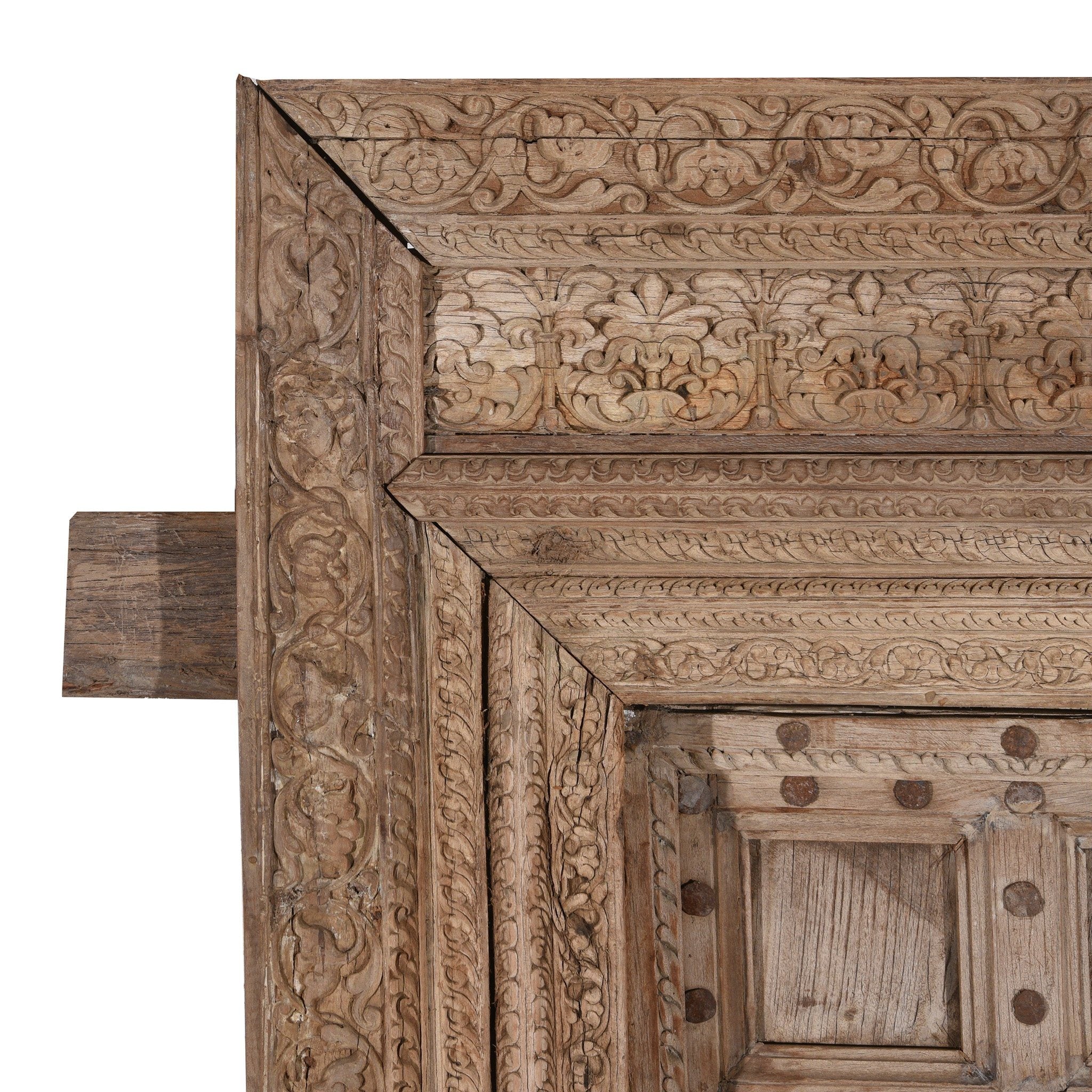 Carved Rosewood Door & Frame From Punjab - 19thC Carved Rosewood Door & Frame From Punjab - 19thC