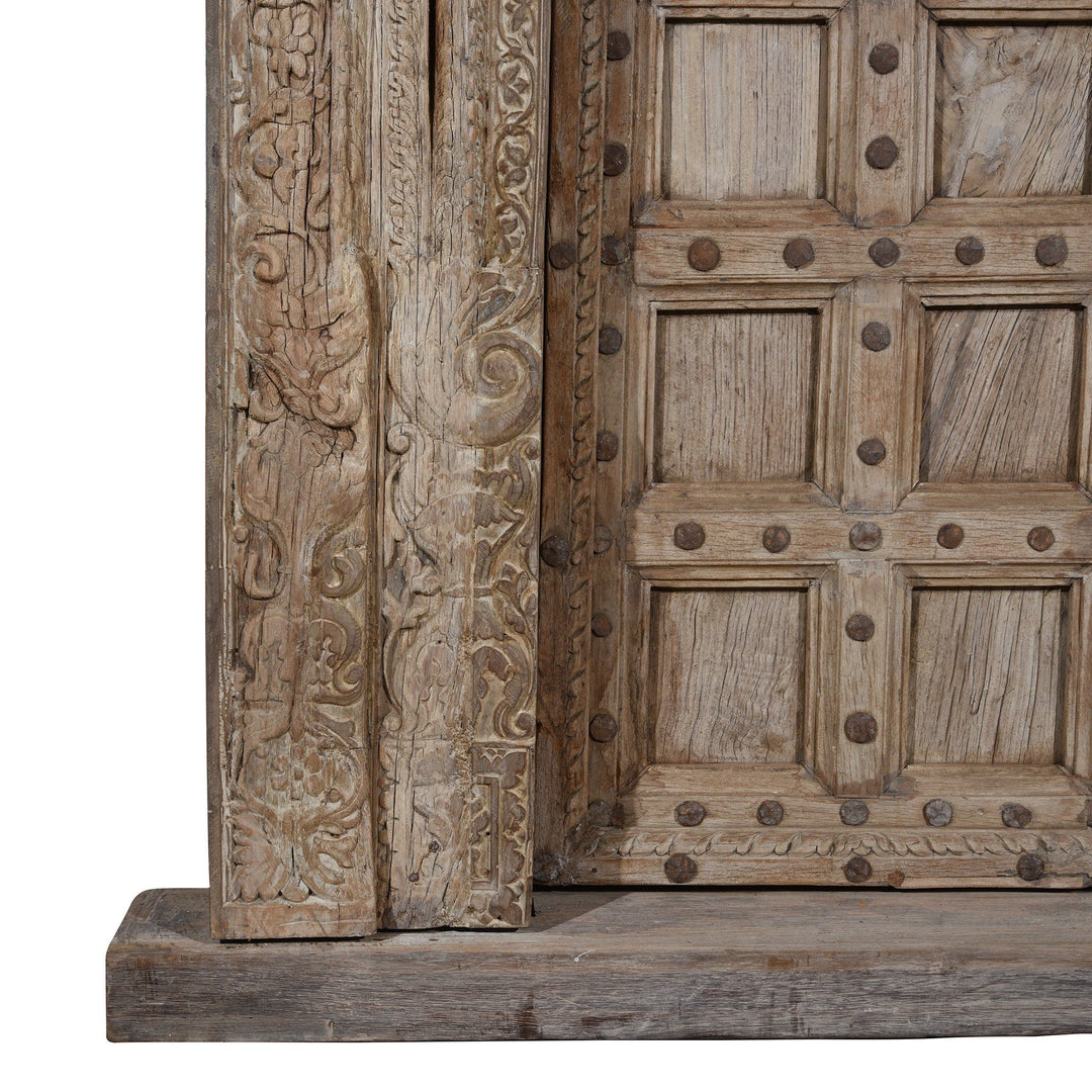 Carved Rosewood Door & Frame From Punjab - 19thC