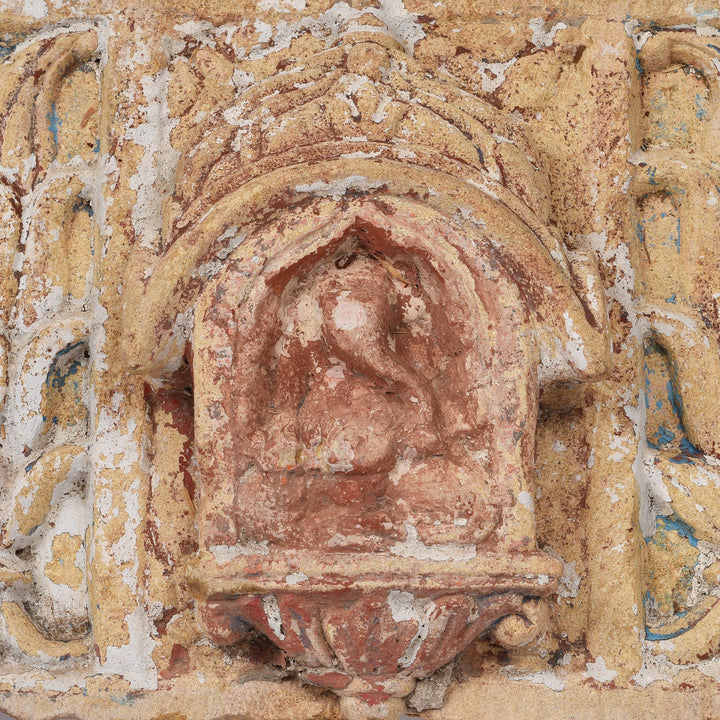 Ganesh Detail Of Carved Stone Lintel Panel From Jaisalmer - 19thC | Indigo Antiques