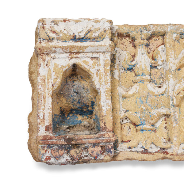 Carved Stone Lintel Panel From Jaisalmer - 19thC