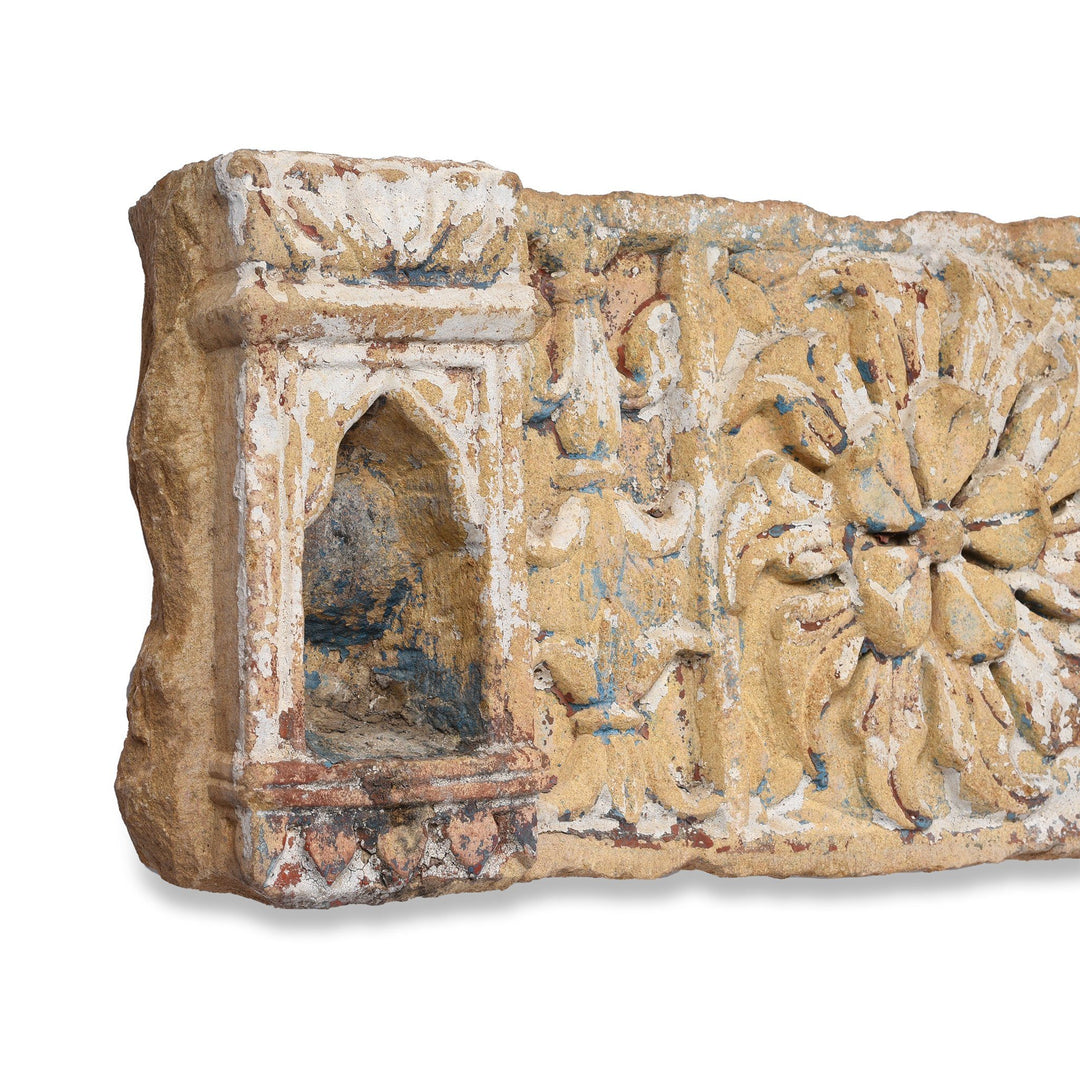 Side View Of Carved Stone Lintel Panel From Jaisalmer - 19thC | Indigo Antiques