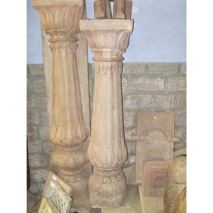 Carved Stone Pillar From The Punjab - 19thC | Indigo Oriental Antiques