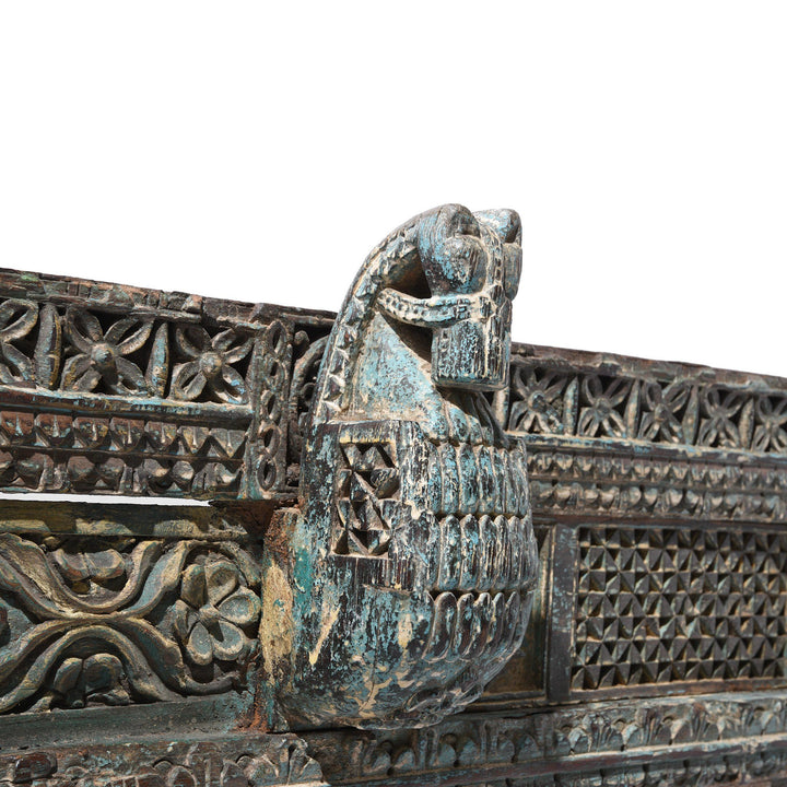 Carved Teak Architectural Panel With Horses - 19thC