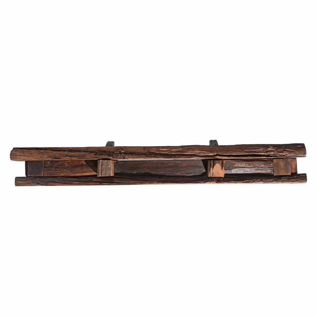 Carved Aqua Blue Teak Architectural Horse Panel With Horses - 19thC | Indigo Oriental Antiques