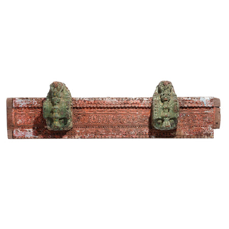 Carved Teak Horse Architectural Corbel From Gujarat - 19th Century