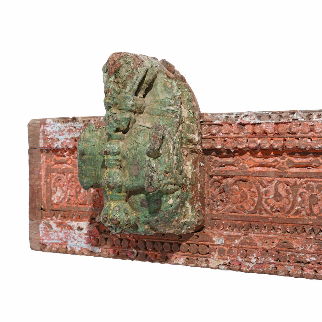 Carved Teak Horse Architectural Corbel From Gujarat - 19thC