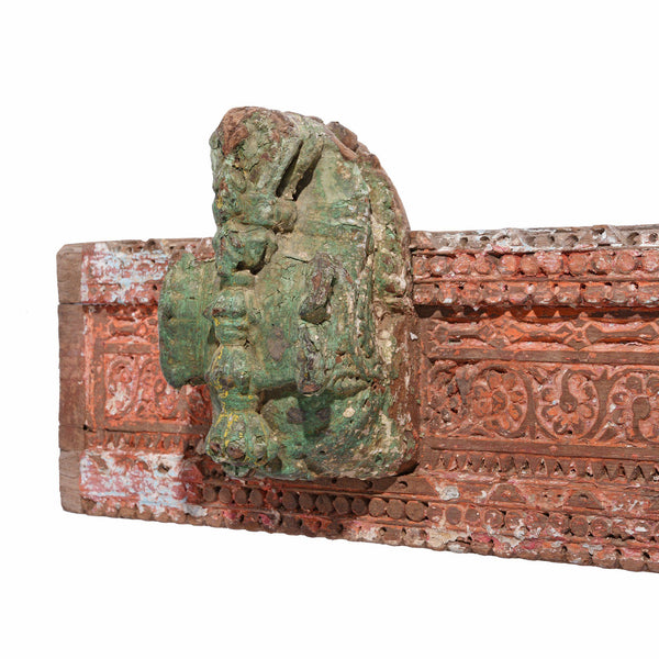 Carved Teak Horse Architectural Corbel From Gujarat - 19thC