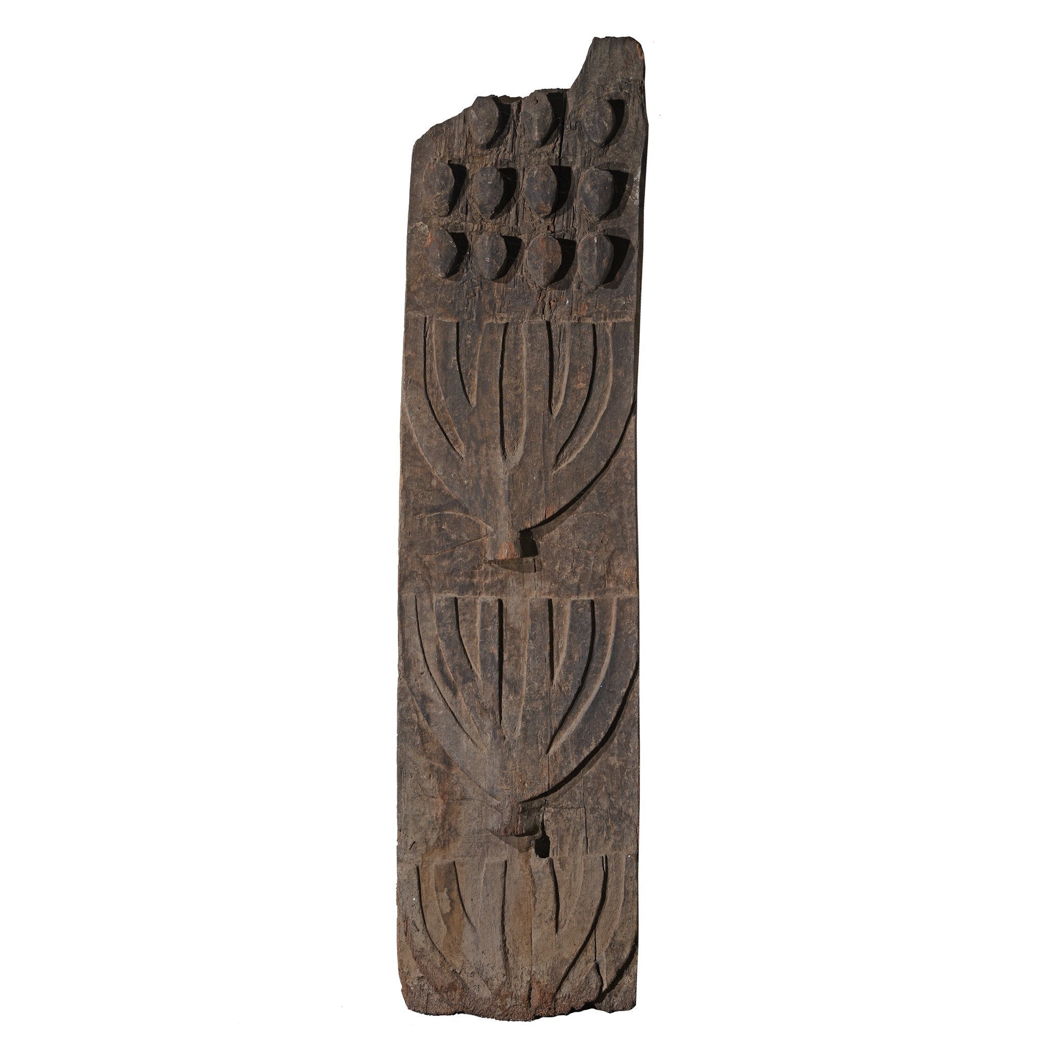 Carved Teak Architectural Panel With Horses - 19thC Carved Teak Architectural Panel With Horses - 19thC