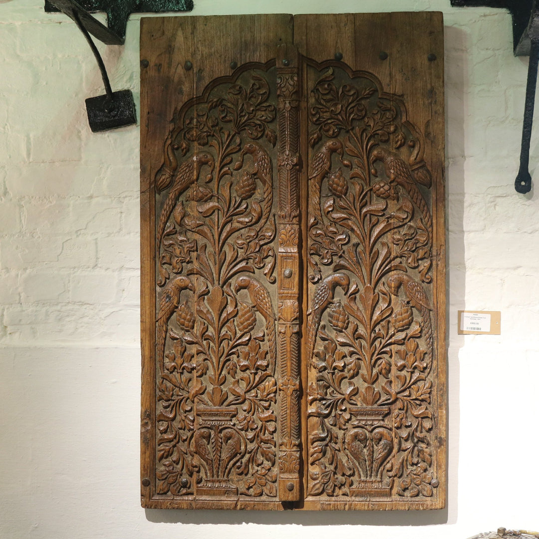 Carved Teak Window Shutter From Hyderabad - 19thC | Indigo Oriental Antiques