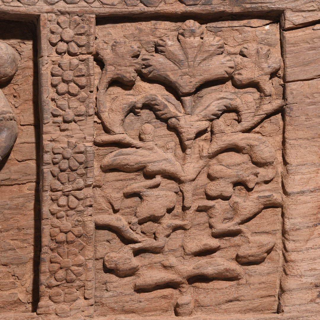 Carving Detail Of Indian Carved Elephant Panel - Mughal Style - 18thC | Indigo Antiques