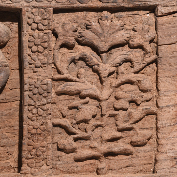 Carving Detail Of Indian Carved Elephant Panel - Mughal Style - 18thC | Indigo Antiques