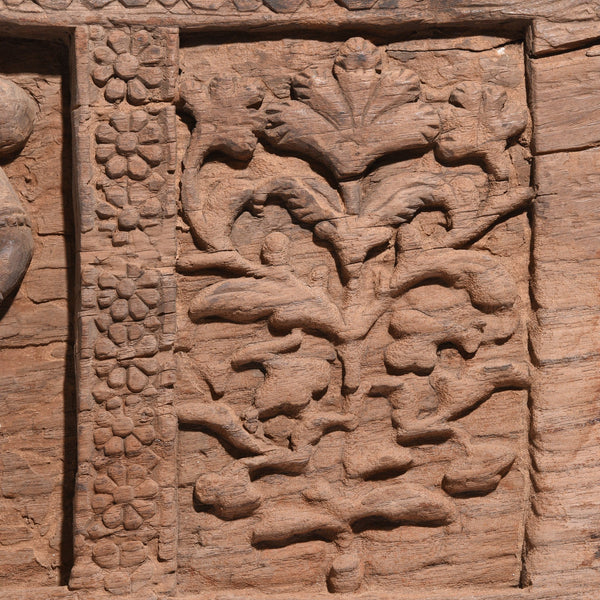 Indian Carved Gaja Lakshmi Panel - Mughal Style - 18thC