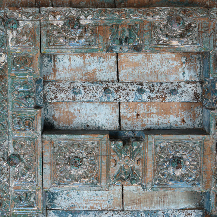 Old Blue Painted Indian Doors From Kutch - 19thC | Indigo Antiques