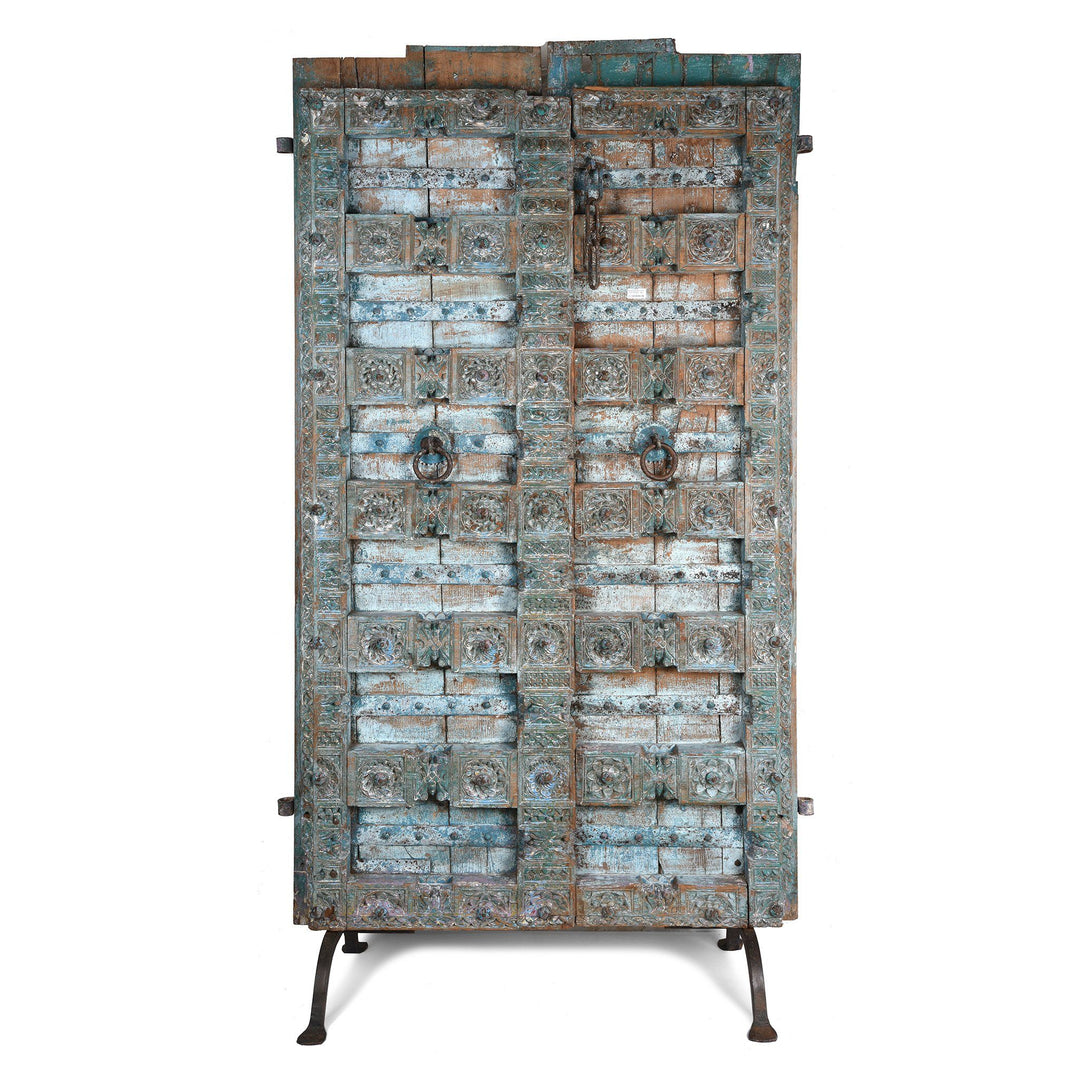 Old Blue Painted Indian Doors From Kutch - 19thC | Indigo Antiques