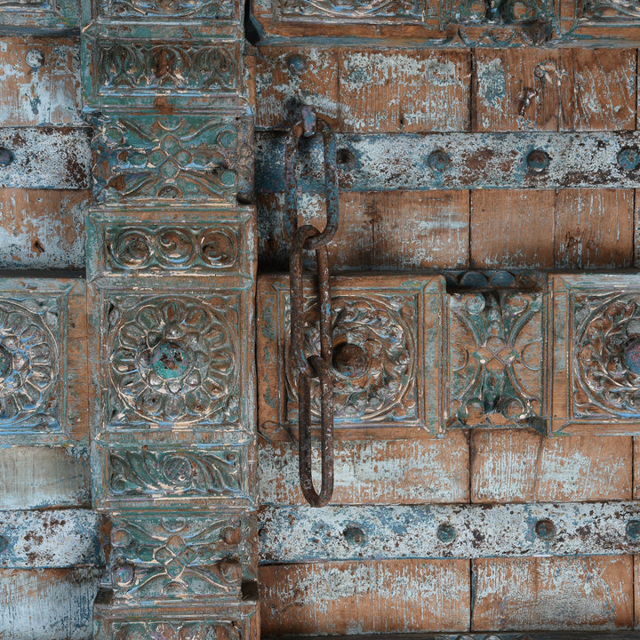 Old Blue Painted Indian Doors From Kutch - 19thC | Indigo Antiques