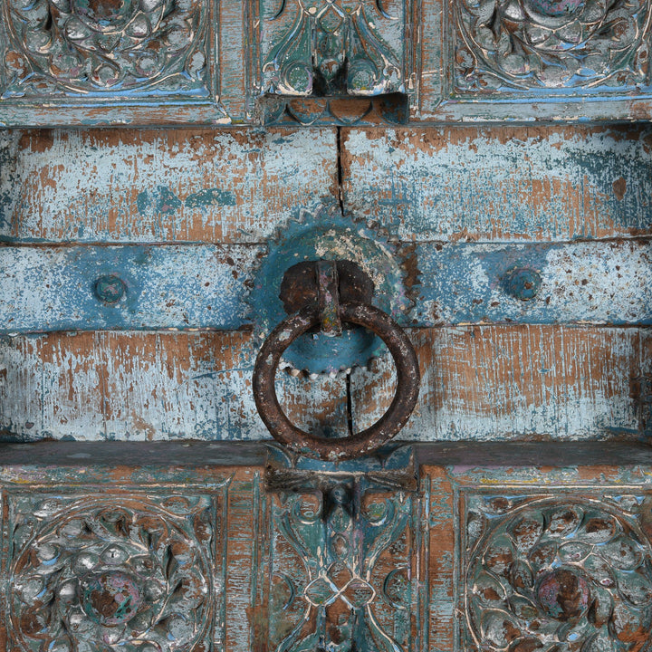 Old Blue Painted Indian Doors From Kutch - 19thC | Indigo Antiques