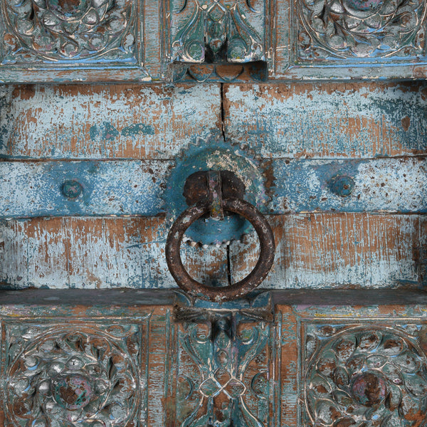 Old Blue Painted Indian Doors From Kutch - 19thC
