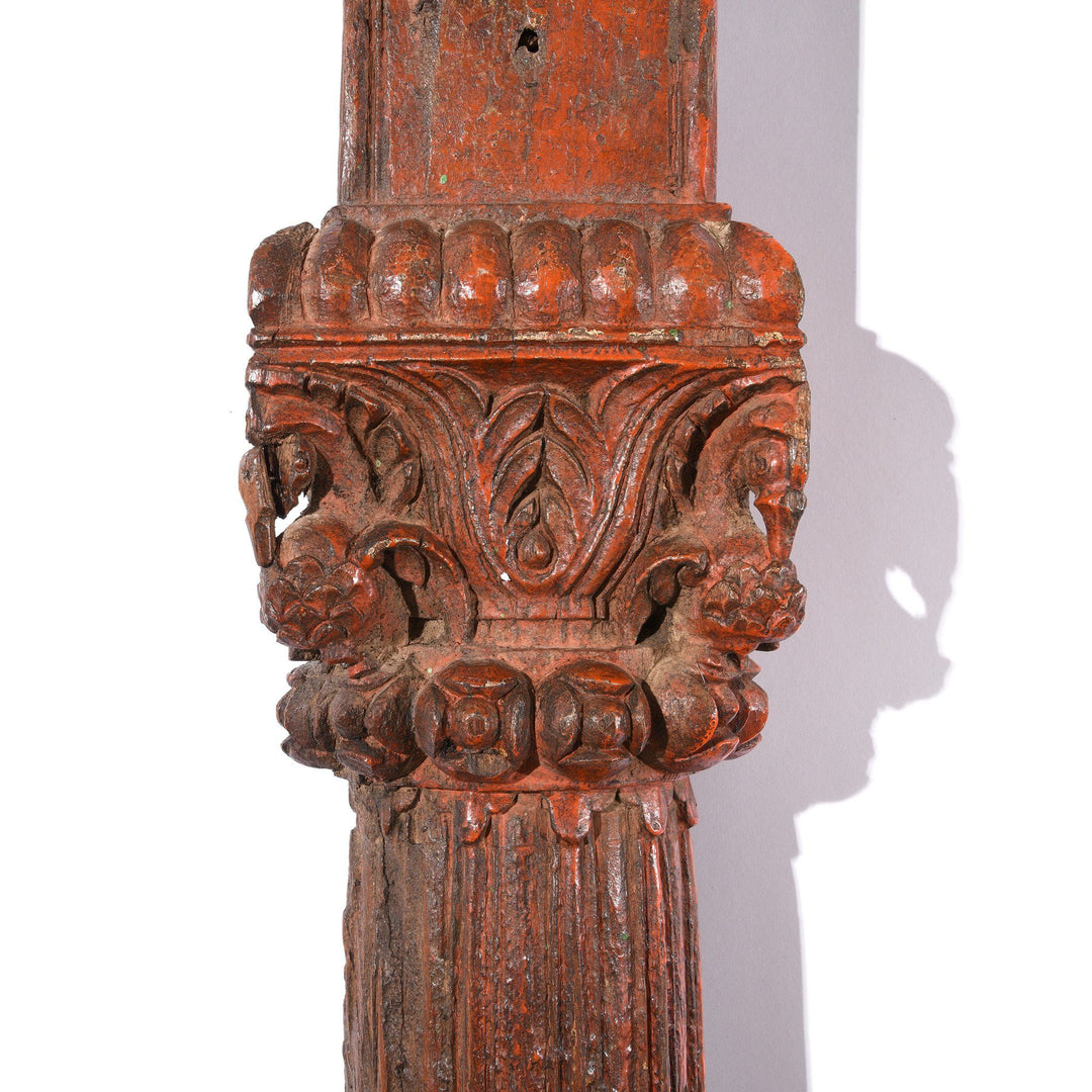 Old Carved Teakwood Double Arch from Maharashtra - 19thC | Indigo Antiques