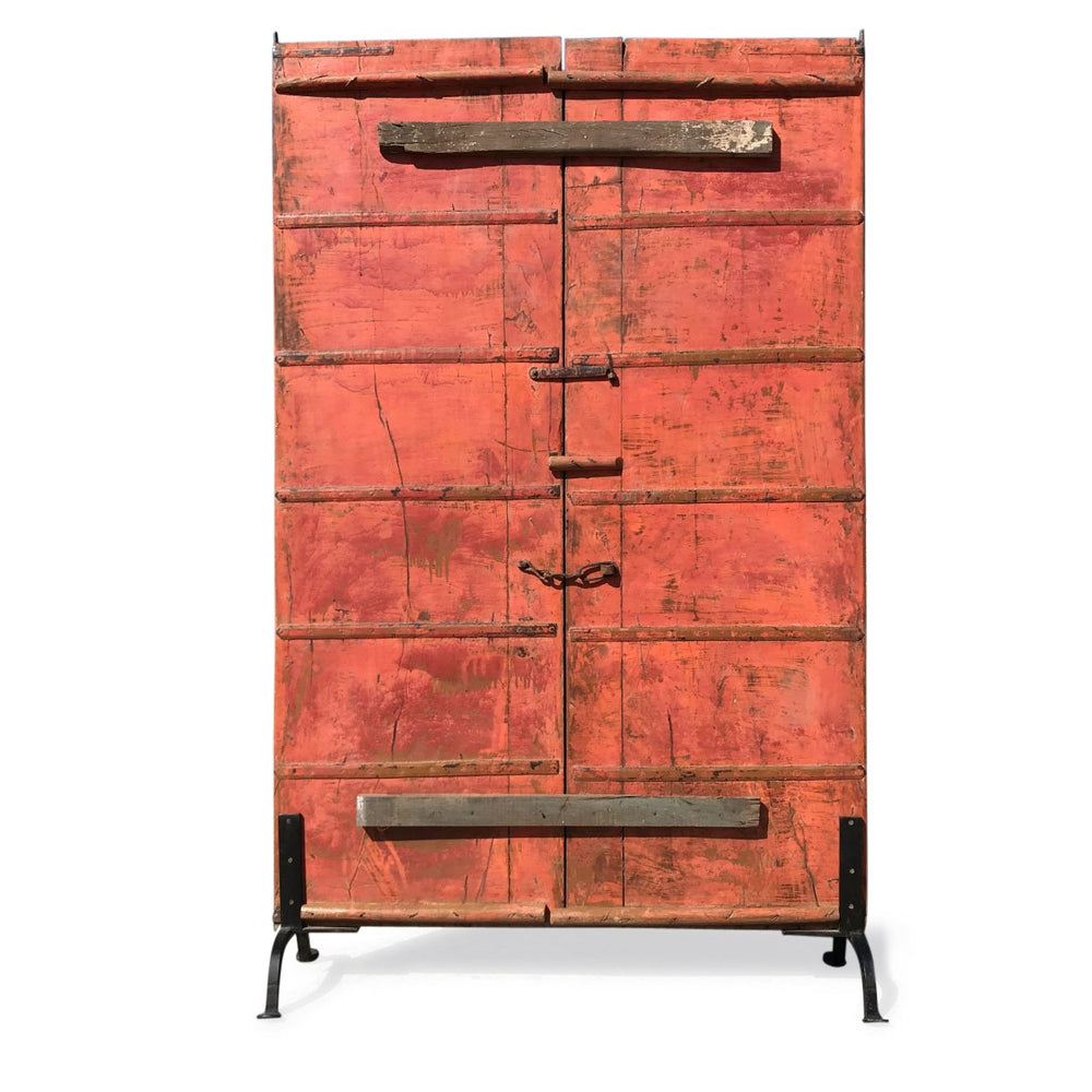 Old Green Painted Indian Door - 19thC | Indigo Oriental Antiques