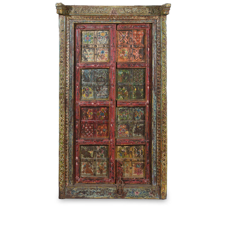 Old Indian Window Shutter With Later Painting - 19thC | Indigo Antiques