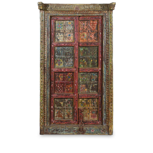 Old Indian Door With Later Painting - 19thC Old Indian Door With Later Painting - 19thC