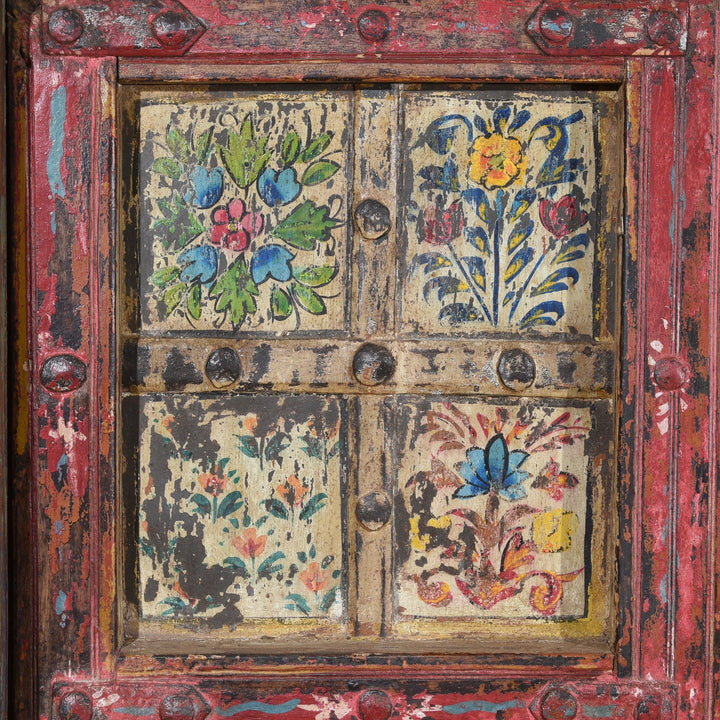 Old Indian Window Shutter With Later Painting - 19thC | Indigo Antiques