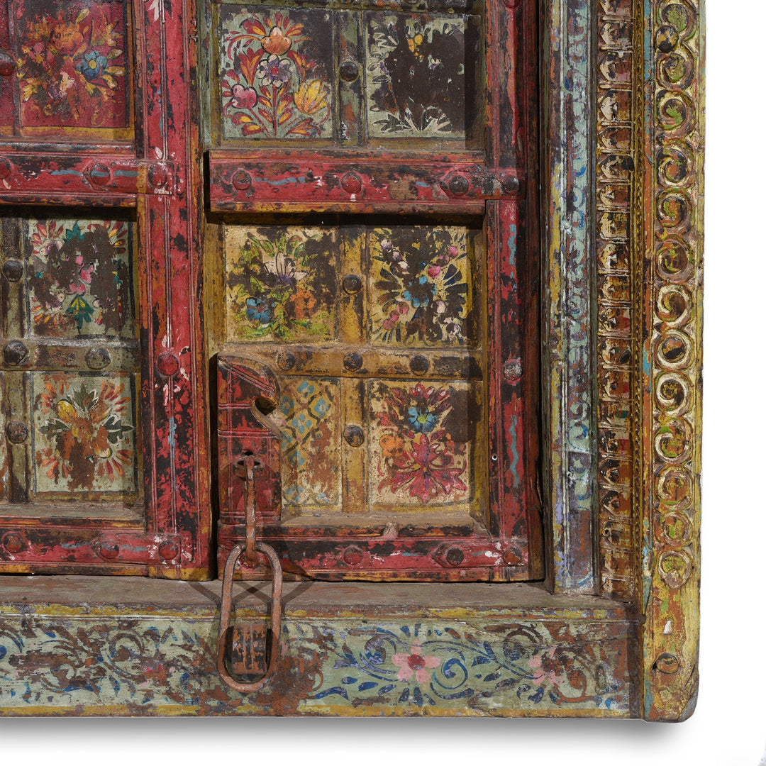 Old Indian Window Shutter With Later Painting - 19thC | Indigo Antiques