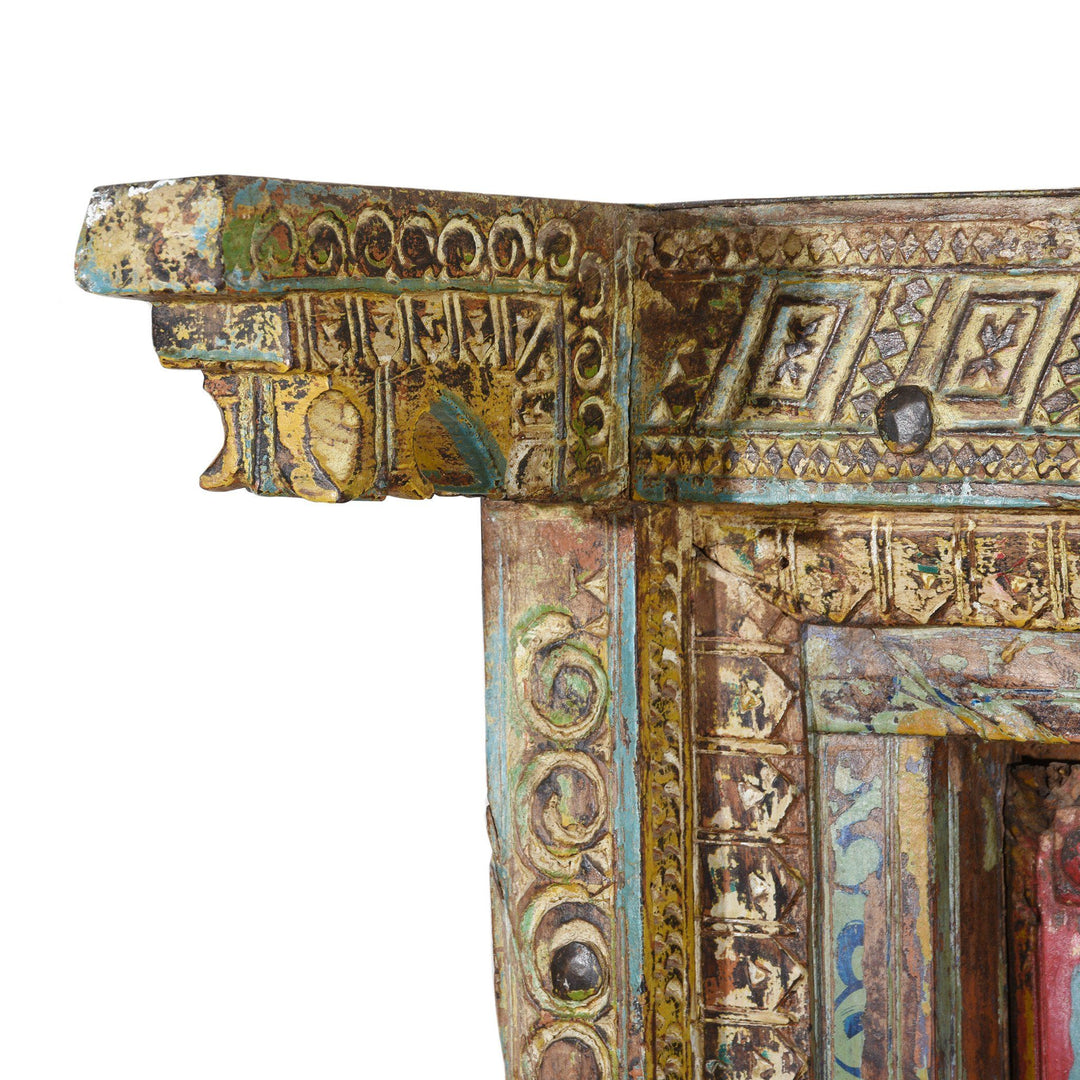 Old Indian Window Shutter With Later Painting - 19thC | Indigo Antiques