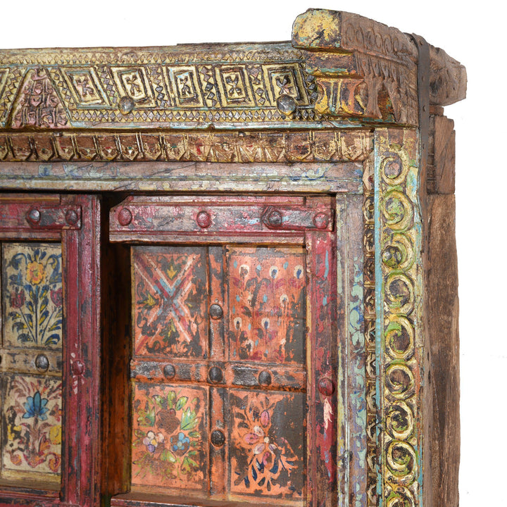 Old Indian Window Shutter With Later Painting - 19thC | Indigo Antiques