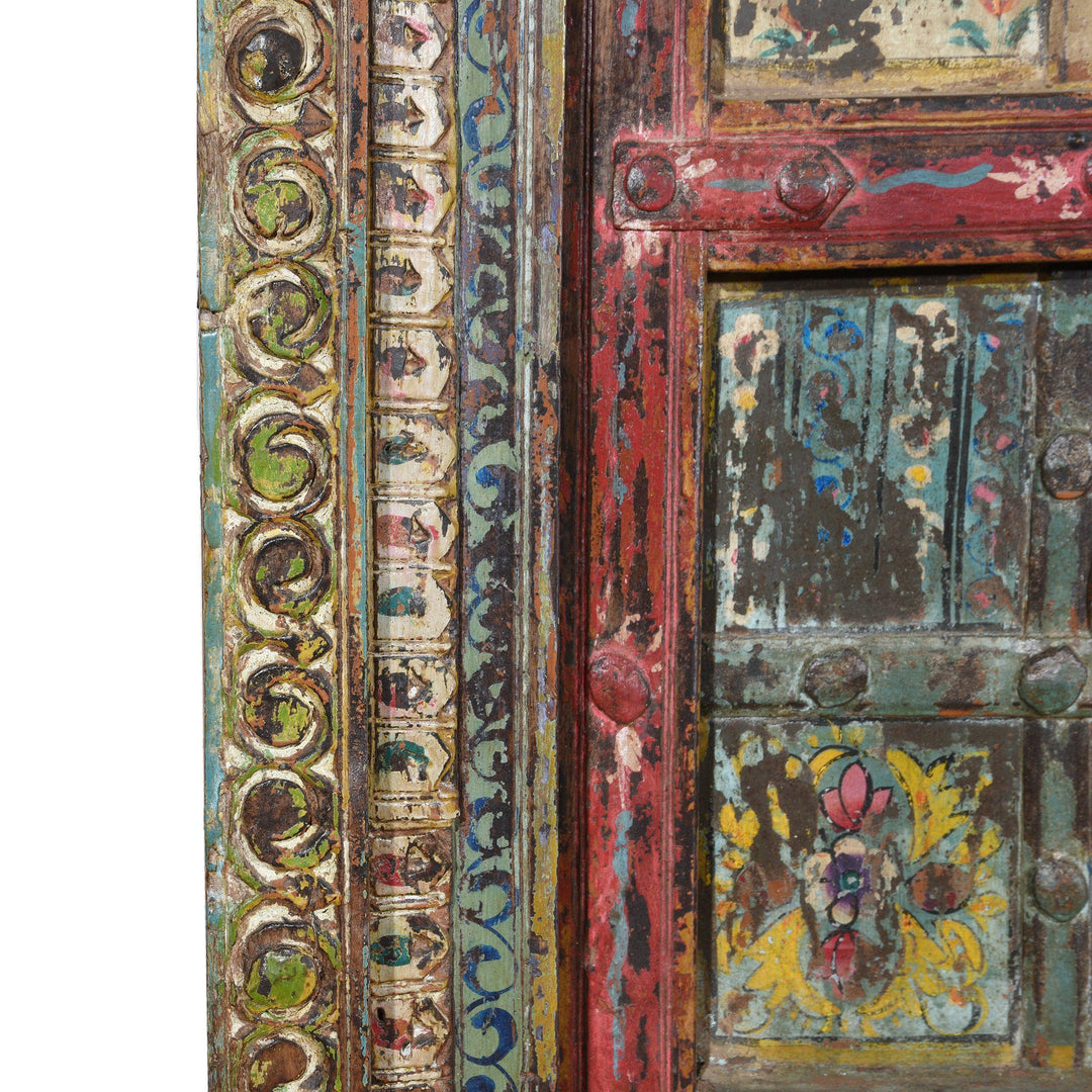 Old Indian Window Shutter With Later Painting - 19thC | Indigo Antiques