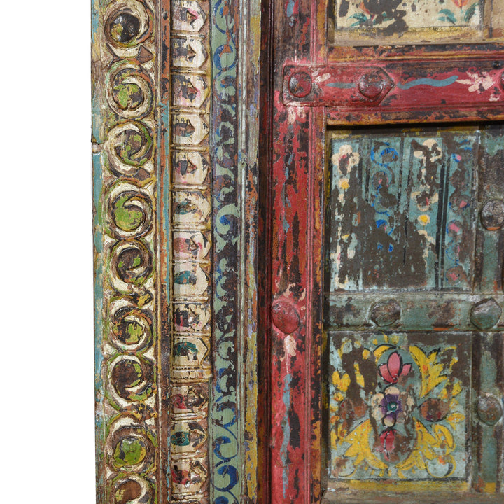 Old Indian Window Shutter With Later Painting - 19thC | Indigo Antiques