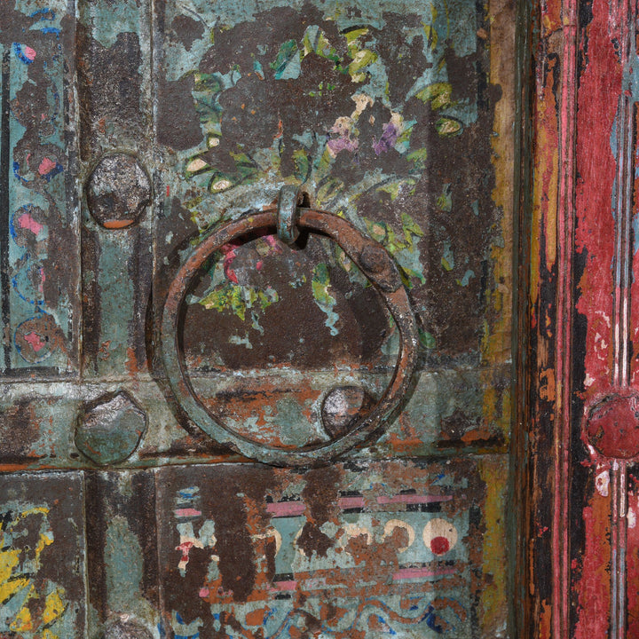 Old Indian Window Shutter With Later Painting - 19thC | Indigo Antiques