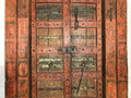 Old Painted Indian Door From Gujarat - 18thC