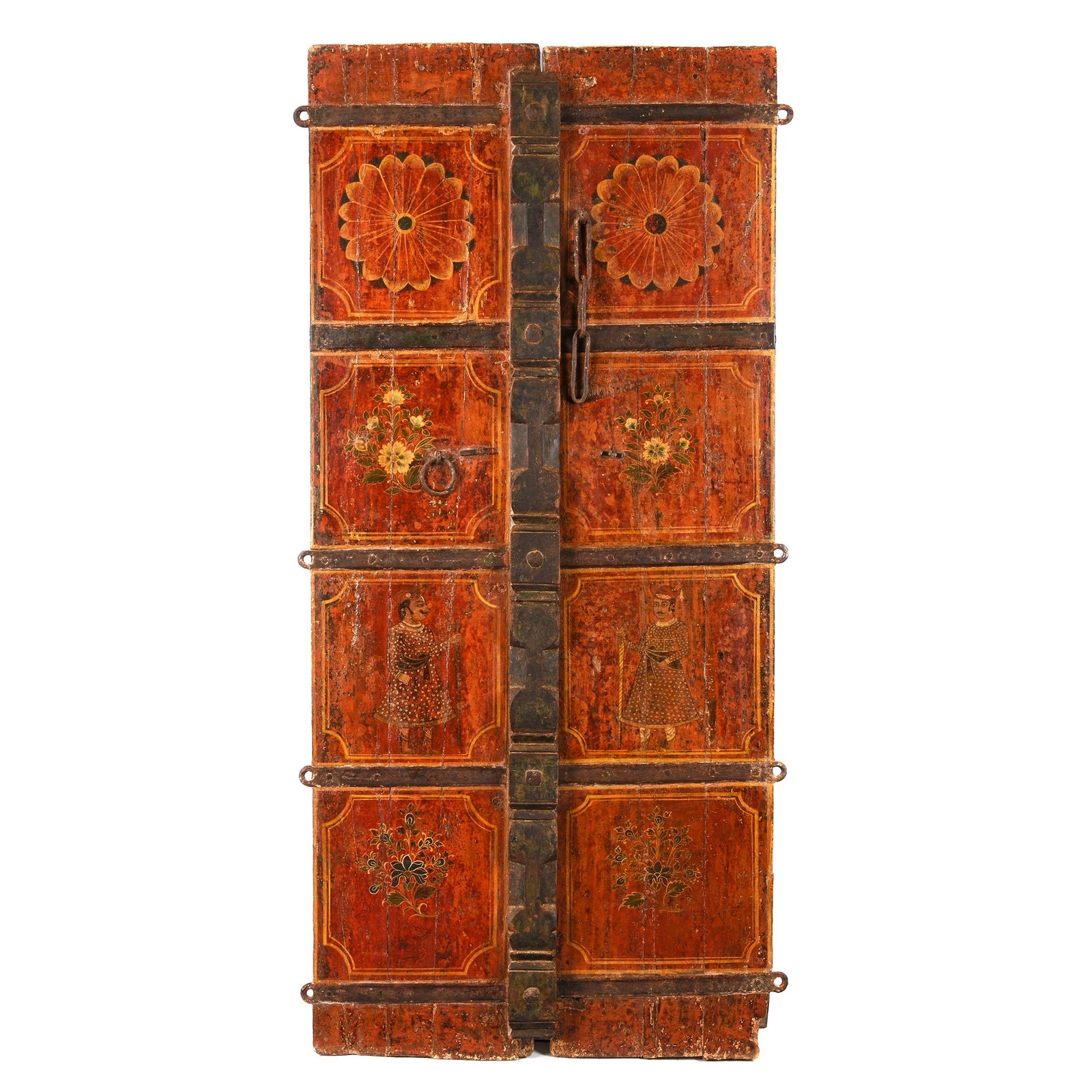 Painted Teak Door From Rajasthan - 19thC - 92 x 6 x 165 (wxdxh cms) - A6317