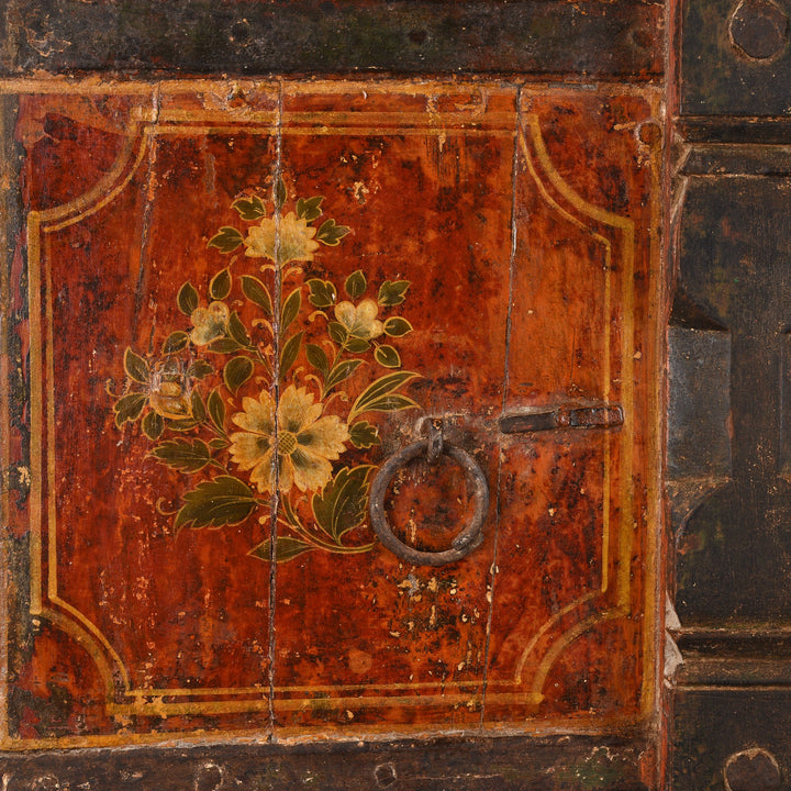 Painted Teak Door From Rajasthan - 19thC - 92 x 6 x 165 (wxdxh cms) - A6317