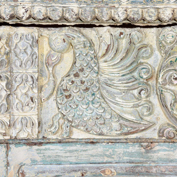 Painted Indian Reclaimed Door From Gujarat - 19thC