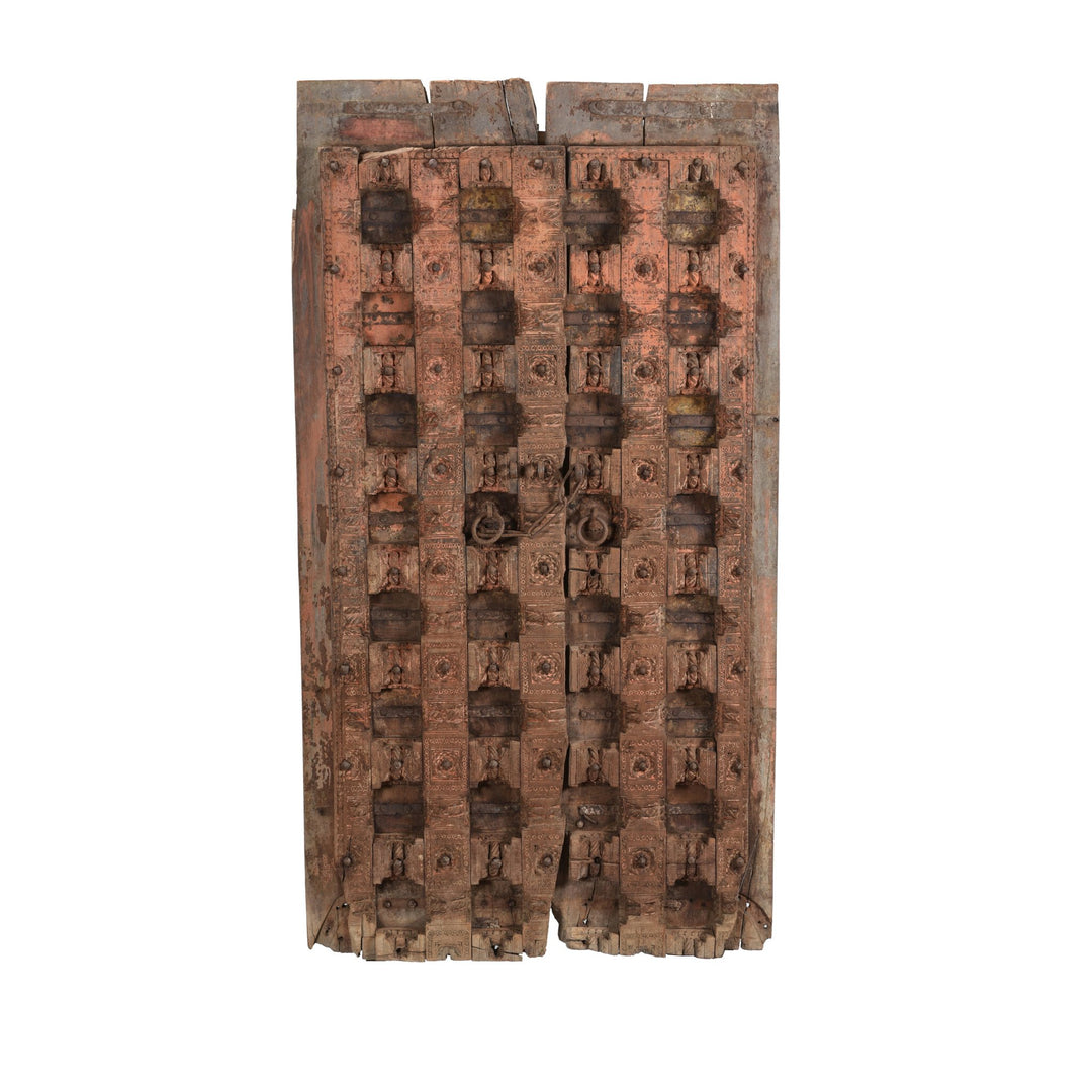 Painted Mughal Style Carved Door - 18thC | Indigo Oriental Antiques