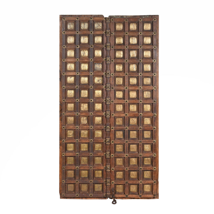 Rosewood & Brass Doors from Ajmer - 19thC | Indigo Oriental Antiques