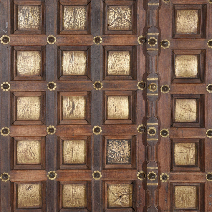 Rosewood & Brass Doors from Ajmer - 19thC | Indigo Oriental Antiques