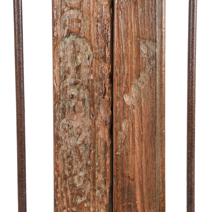 Wear detail of Indian Teak Dog Gates From Gujarat - 19th Century | Indigo Oriental Antiques