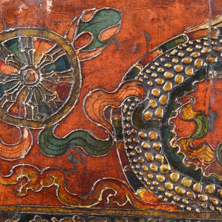 Tibetan Dragon Door panel With Original Paint | Indigo Antiques