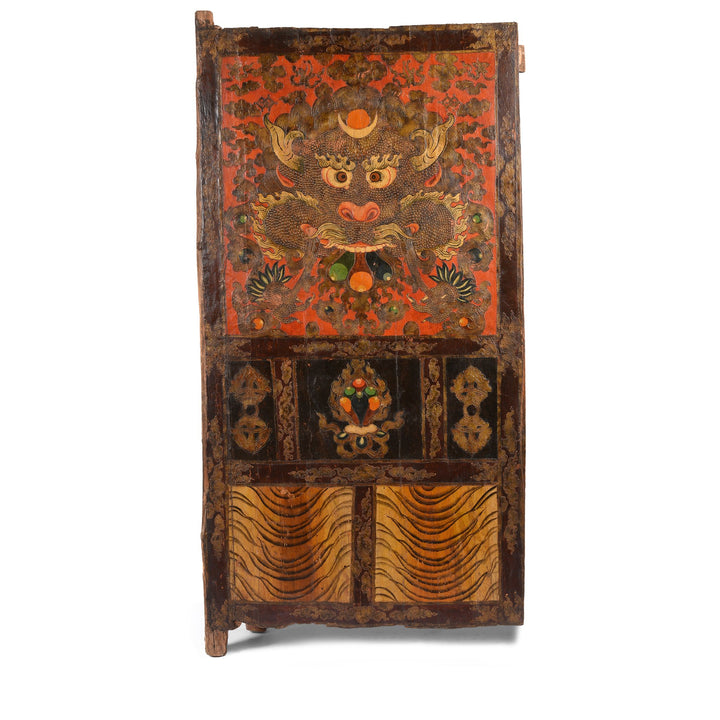 Tibetan Dragon Door panel With Original Paint | Indigo Antiques