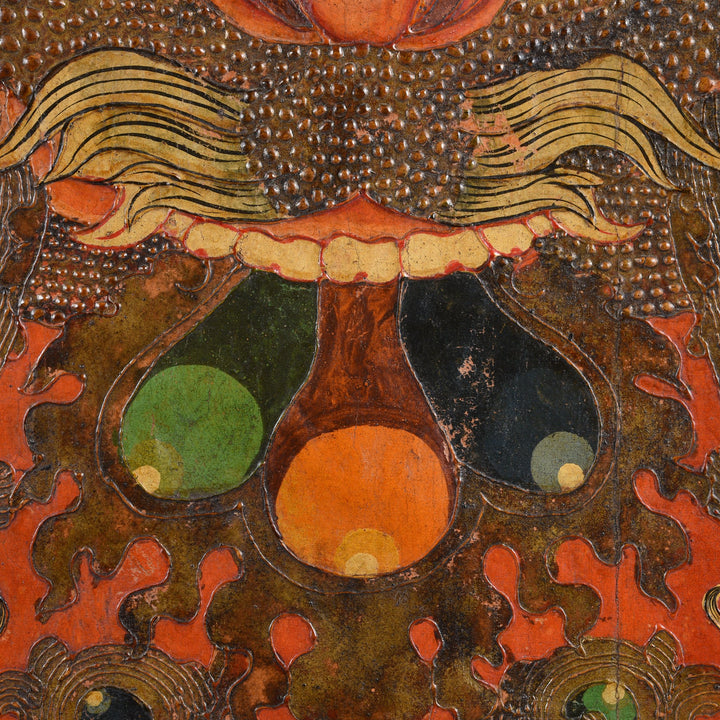 Tibetan Dragon Door panel With Original Paint | Indigo Antiques