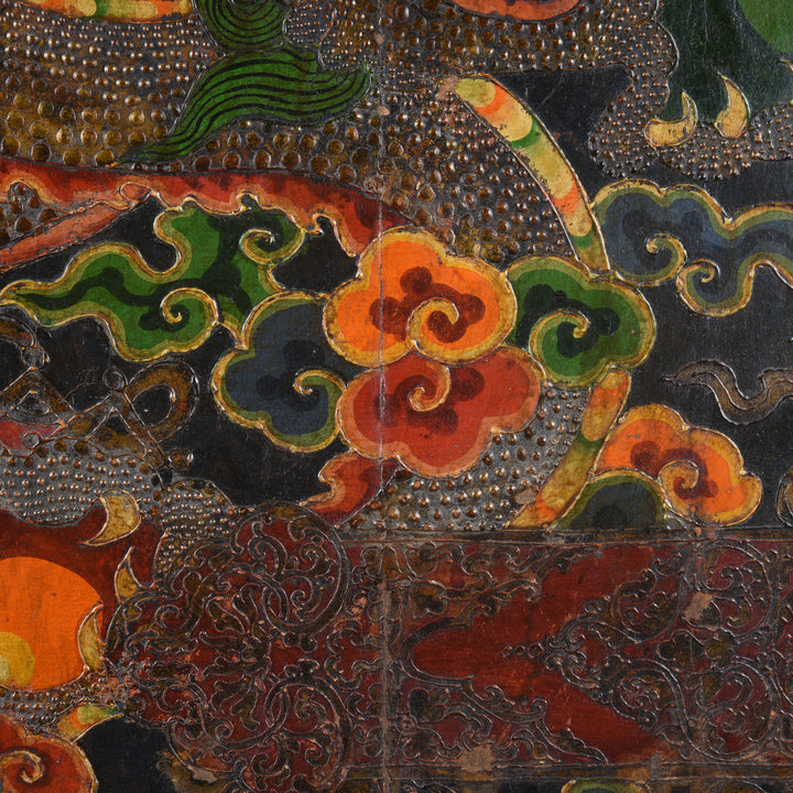 Tibetan Dragon Door panel With Original Paint | Indigo Antiques